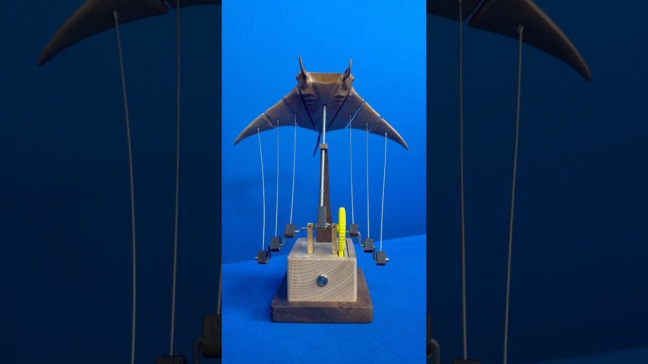 Handmade Wooden Manta Ray Art