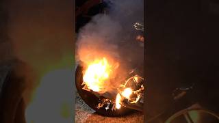 Reving Sportbike until it catches fire! #stunt