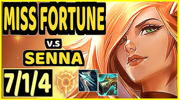 YUUKI60 (MISS FORTUNE) vs SENNA - 7/1/4 KDA BOTTOM ADC GAMEPLAY - EUW Ranked DIAMOND