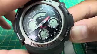 Chỉnh Giờ Đồng Hồ Casio GShock AW-590 (How To Set The Time And Date Casio GShock AW-590)