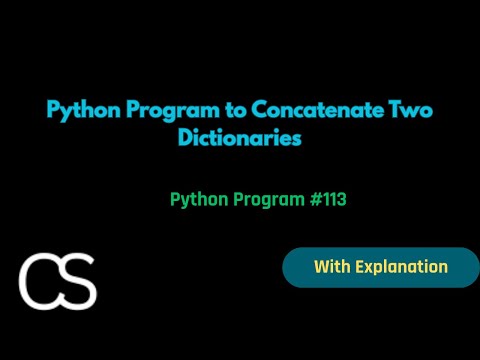 Python Program - Concatenate Two Dictionaries| CodingwithShameera