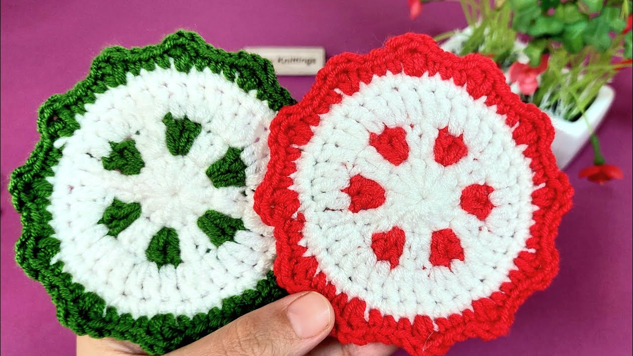 Crochet Christmas Coaster How To Crochet Christmas Decorations Easy