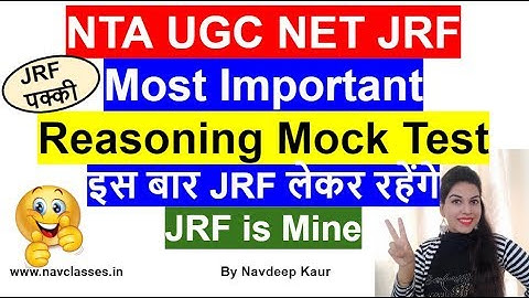 NTA NET JRF Mock Test 51 || Most Important Reasoning Paper 1|| By Navdeep Kaur