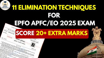 ELIMINATION TECHNIQUES FOR EPFO APFC EO 2025 EXAM | How to Score 180+ Marks in EPFO 2025