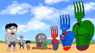 Evolution of Hulk,Spiderman,Superman holding a fork from the Infection of Zombies:Back from the Dead