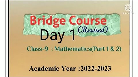 Class 9 | Bridge course | Day 1 | Subject Maths  | सेतू  अभ्यासक्रम इयत्ता नववी | दिवस पहिला