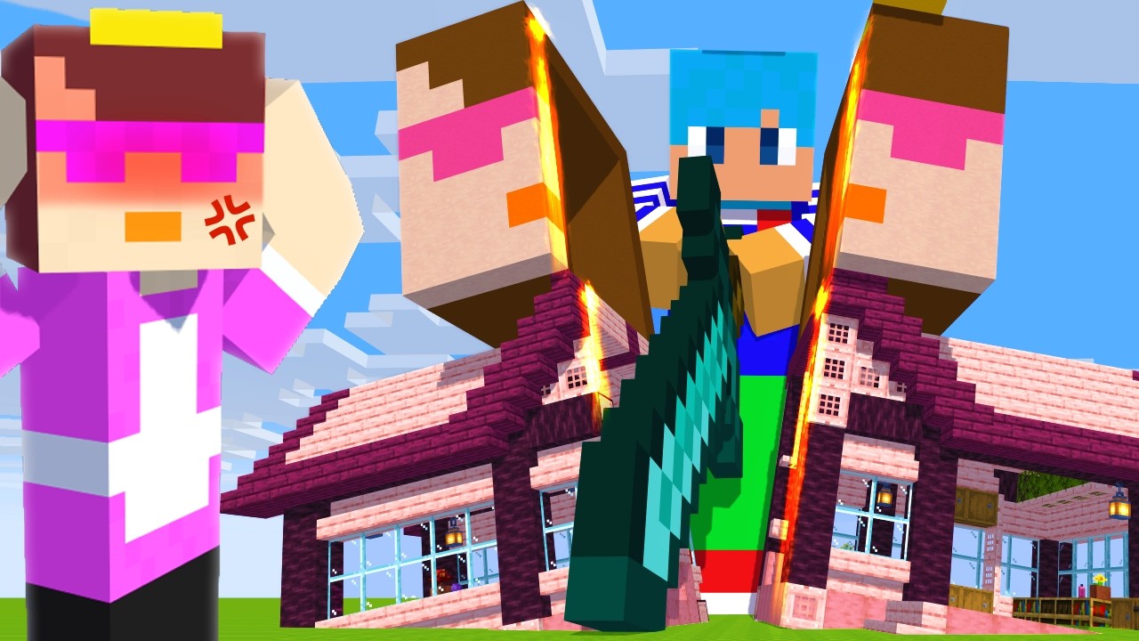 りんのおかん② おかんの家を真っ二つに斬るドッキリ！【まいくら / マインクラフト