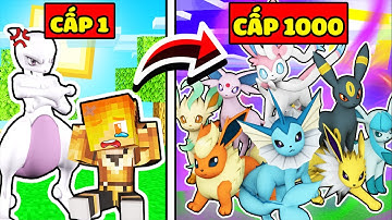 JACK EM BÉ EEVEE CẤP 1 TIẾN HÓA THÀNH EEVEE VỚI 8 HỆ CẤP 1000 TRONG MINECRAFT*POKEMON JACK EEVEE