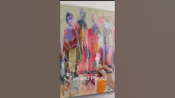Abstract Figure Painting Demo:Fun and Playful #art ##abstractarttutorialforbeginners #painting