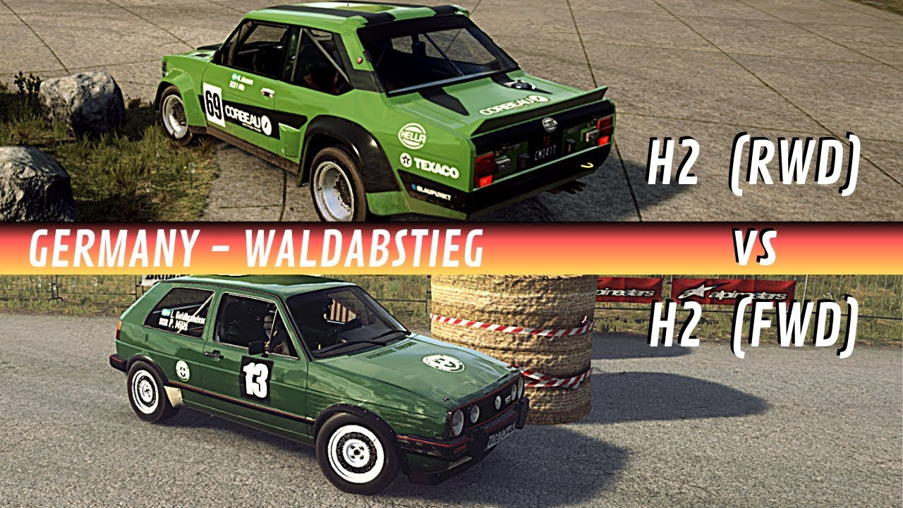 DiRT Rally 2.0 Germany Waldabstieg H2 (RWD) vs H2 (FWD) YouTube