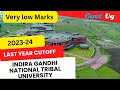 Igntu last year cutoff 2023-23 all courses indara gandhi national tribal University #igntu