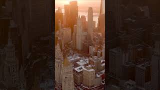 Drone Downtown Manhattan, New York City