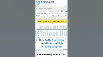 Allow only 10 digit mobile number in Excel using Data validation | How to Set Digits Limit Excel