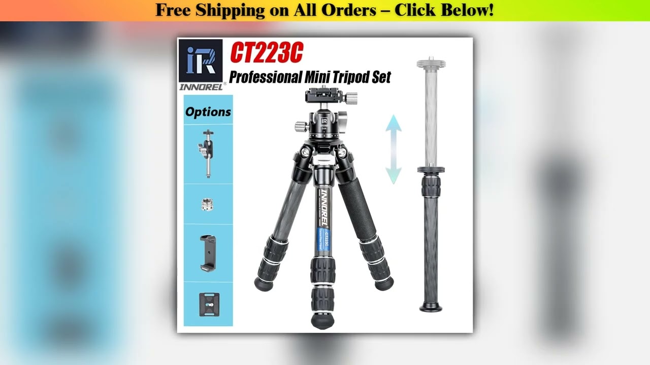 INNOREL Load 10kg CT223C Mini Tabletop Tripod 10-Layer Carbon Fiber Compact Desktop