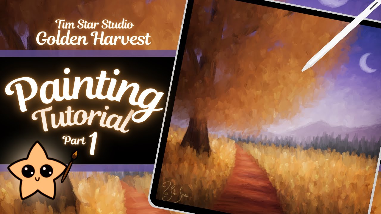 IMPRESSIONIST FALL landscape TUTORIAl : Cozy DIGITAL ART Painting Part 1
