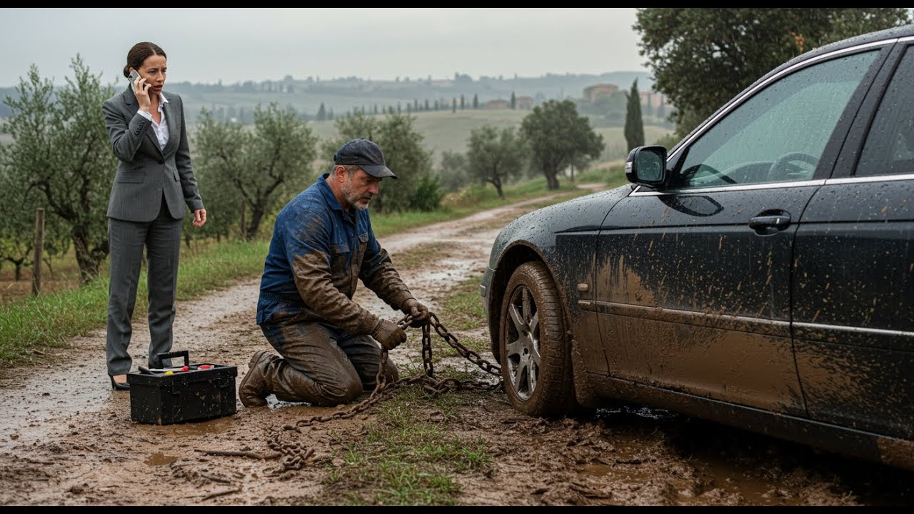 Meccanico povero ripara un’auto impantanata — senza sapere che era la CEO che lo aveva licenziato.