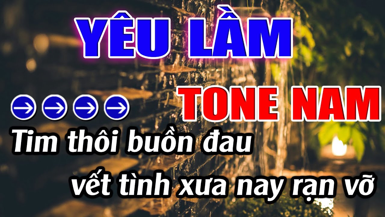 Yêu Lầm Karaoke Tone Nam Karaoke Lâm Beat - Beat Mới