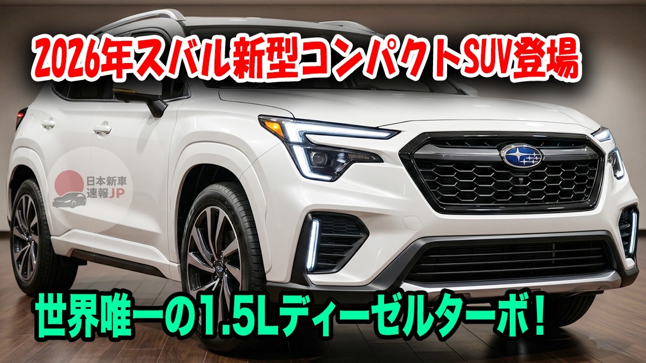 2026年スバル新型コンパクトSUV登場で市場激震！世界唯一の1.5Lボクサーディーゼルターボ搭載！