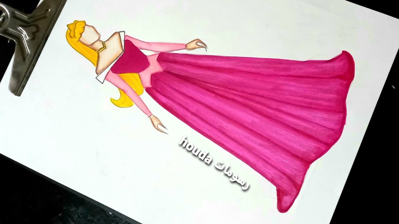 رسم الأميرة النائمة بالخطوات Learn to draw Sleeping Princess step by step