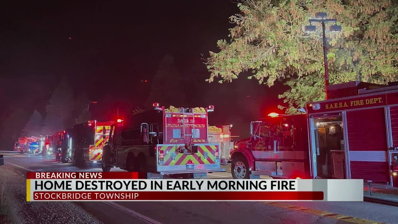 House destroyed in early morning Stockbridge house fire - YouTube