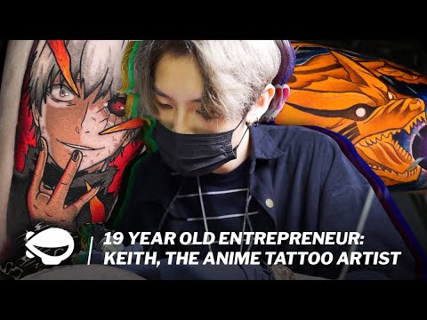 Starting young: 19-year-old anime tattoo artist - YouTube