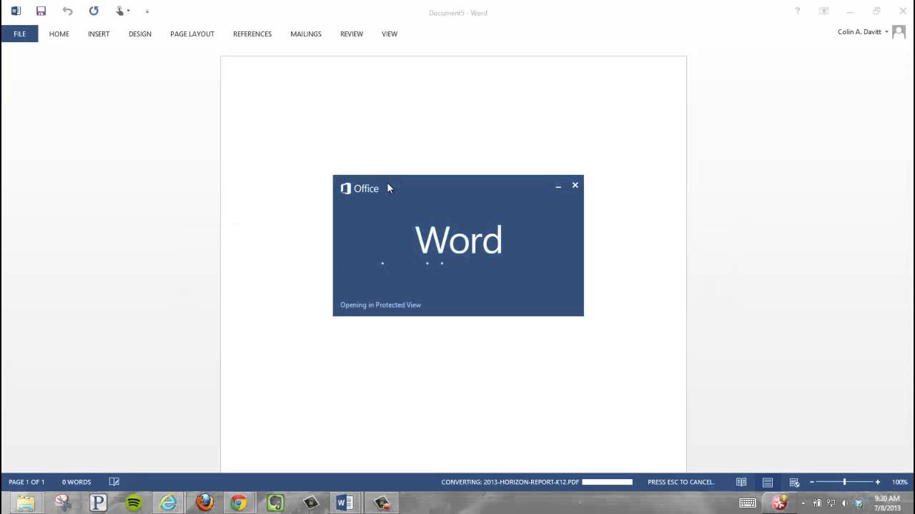 PDF in Word 2013 - Opening and Editing