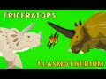 Triceratops vs Elasmotherium | Animal Green Screen | Animal Animation