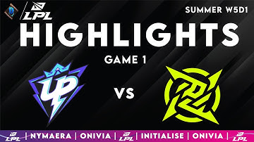UP vs NIP Highlights Game 1 — LPL 2025 Split 3 — Ultra Prime vs Ninjas in Pyjamas by Onivia