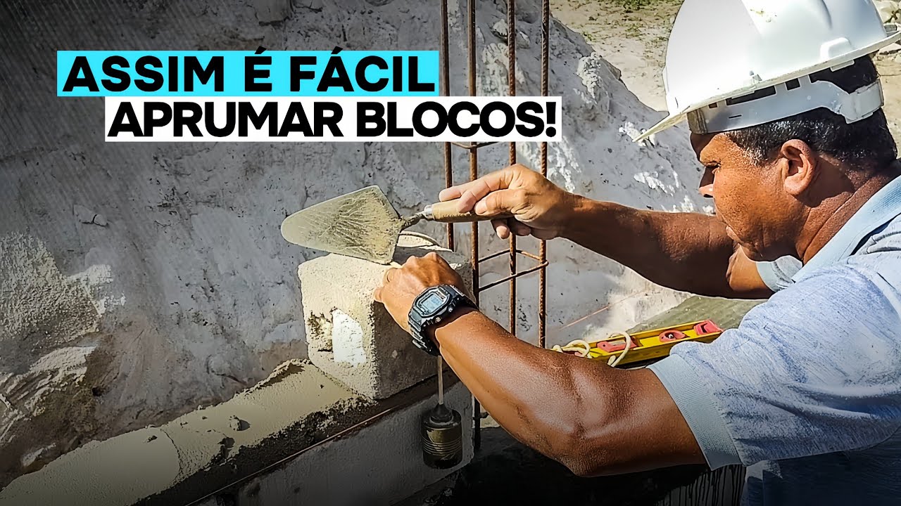 Técnica simples de aprumar blocos de canto muro de frente da rua! - YouTube