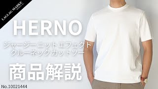 HERNO/ヘルノ」ジャージーニットエフェクト クルーネックカットソー