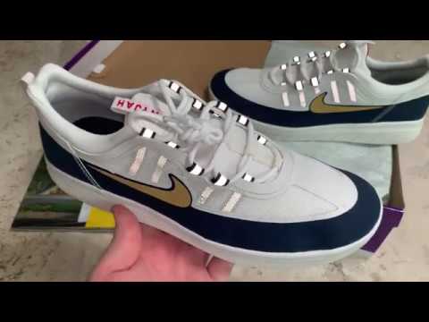 Nike SB Nyjah Free 2 Obsidian / Club Gold and White Review and on Foot ...