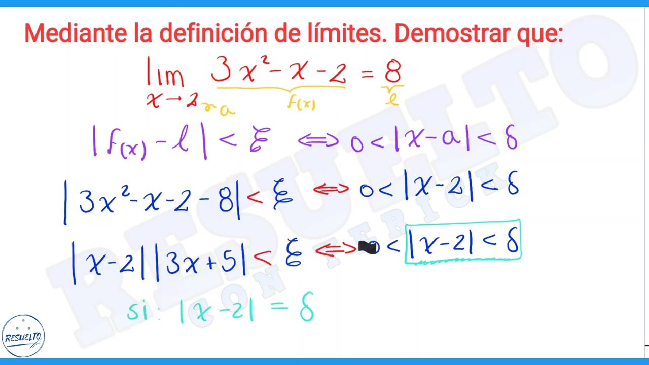 ¿DOMINAS los LÍMITES por DEFINICIÓN?  (Ejercicio RESUELTO) ¡Demostración Épsilon-Delta PASO A PASO!🔥