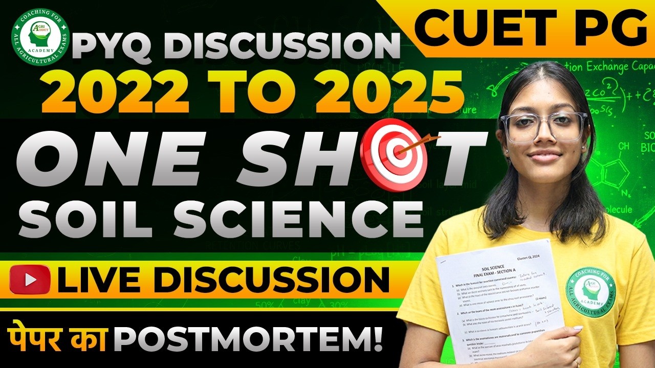CUET PG 2022 to 2025 Soil Science PYQ Discussion | Live Paper Analysis by Purbita Ma'am