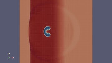 Hybrid DG/FV simulation of the multicomponent Shock-Bubble-Problem