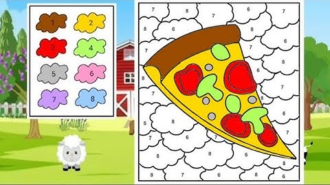 Color by Number, Coloring Pizza, Learn Colors, Mewarnai Pizza