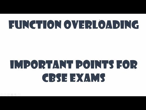 Function Overloading || CBSE Class 12 Computer Science