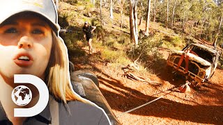Pulling An Abandoned Suv Out Of A Ravine With 40-Degree Slopes Aussie Salvage Squad