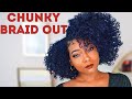 Quick Defined & Fluffy Chunky Braid Out Natural Hair | (Only 8 Braids) Quick Curly Hairstyle