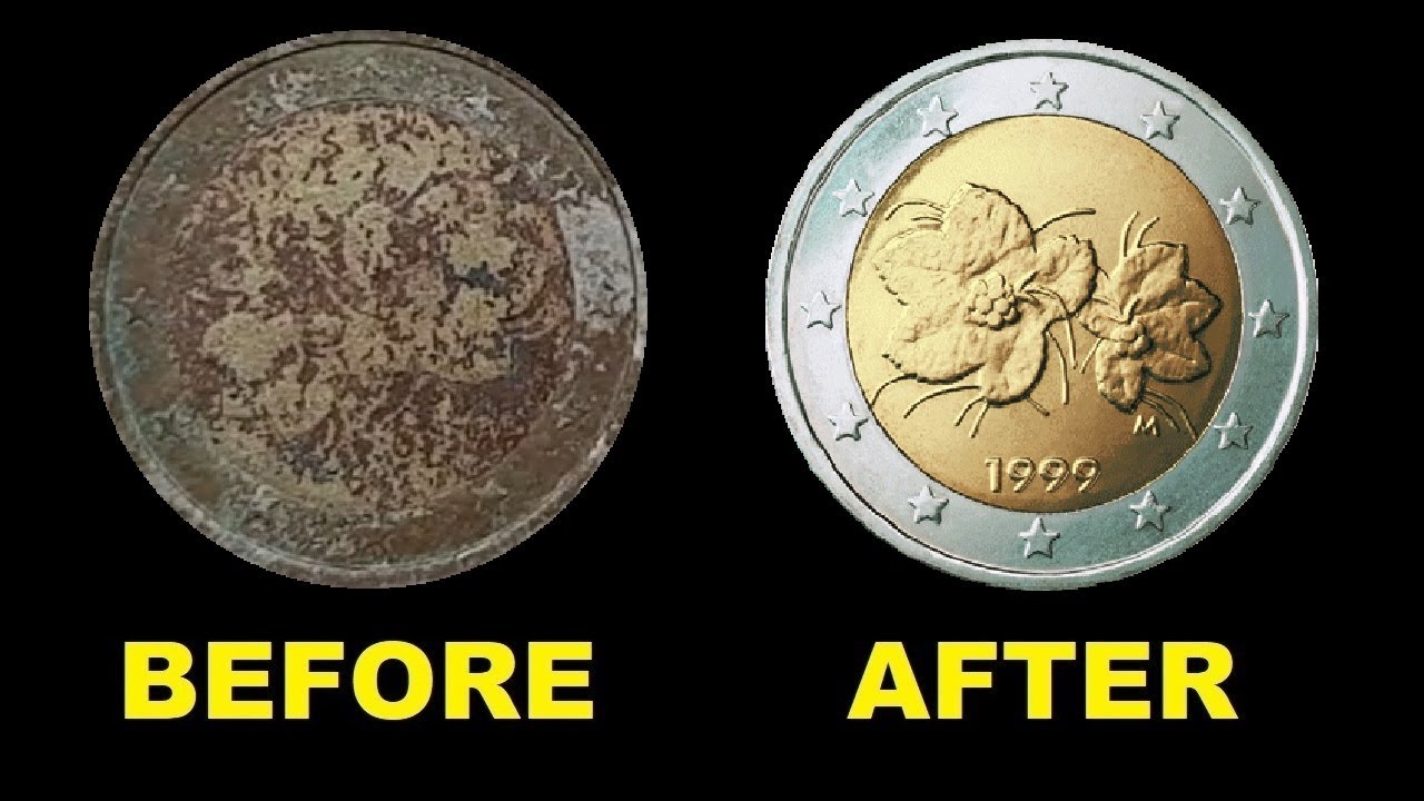 Nettoyer une pièce de 2 euros Finlande - How to clean / Polish a 2