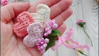 картинка: Сердечный букет крючком // мастер-класс toyfabric