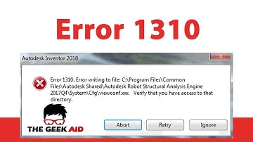 حل مشكلة Error 1310  Error writing to file  Verify that you have access to that directory
