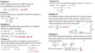 SOLUTIONS to SAMPLE PROBLEMS in PLANE and SOLID TRIGONOMETRY 1