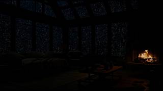 ❄️🔥Peaceful Snow Cabin Night: Crackling Fireplace &amp; Soft Snowfall Sounds for Deep Sleep 😴