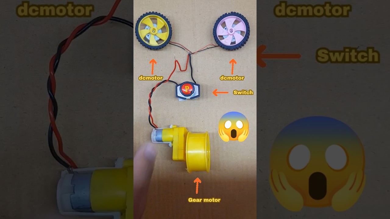 creative diy new  science project two dc motor one gear motor and a switch #shorts #diy #dcmotor