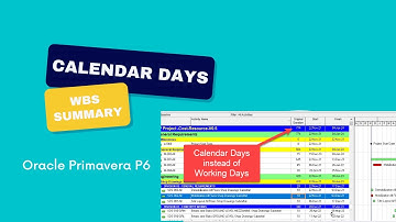 How to Show Calendar Days instead of Working Days in P6 WBS Summary