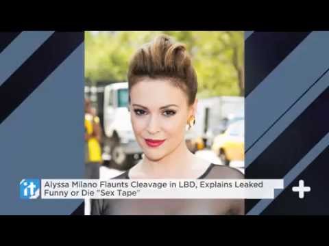 Alyssa Milano Flaunts Cleavage In LBD, Explains Leaked Funny Or Die