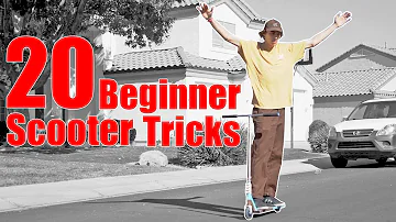 LEARNING 20 EASY SCOOTER TRICKS IN 10 MINUTES *TRICKS FOR BEGINNERS*