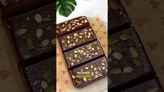 3 Ingredients No Bake Healthy Chocolate Brownie Bars | High-Protein Healthy Dessert #healthydessert