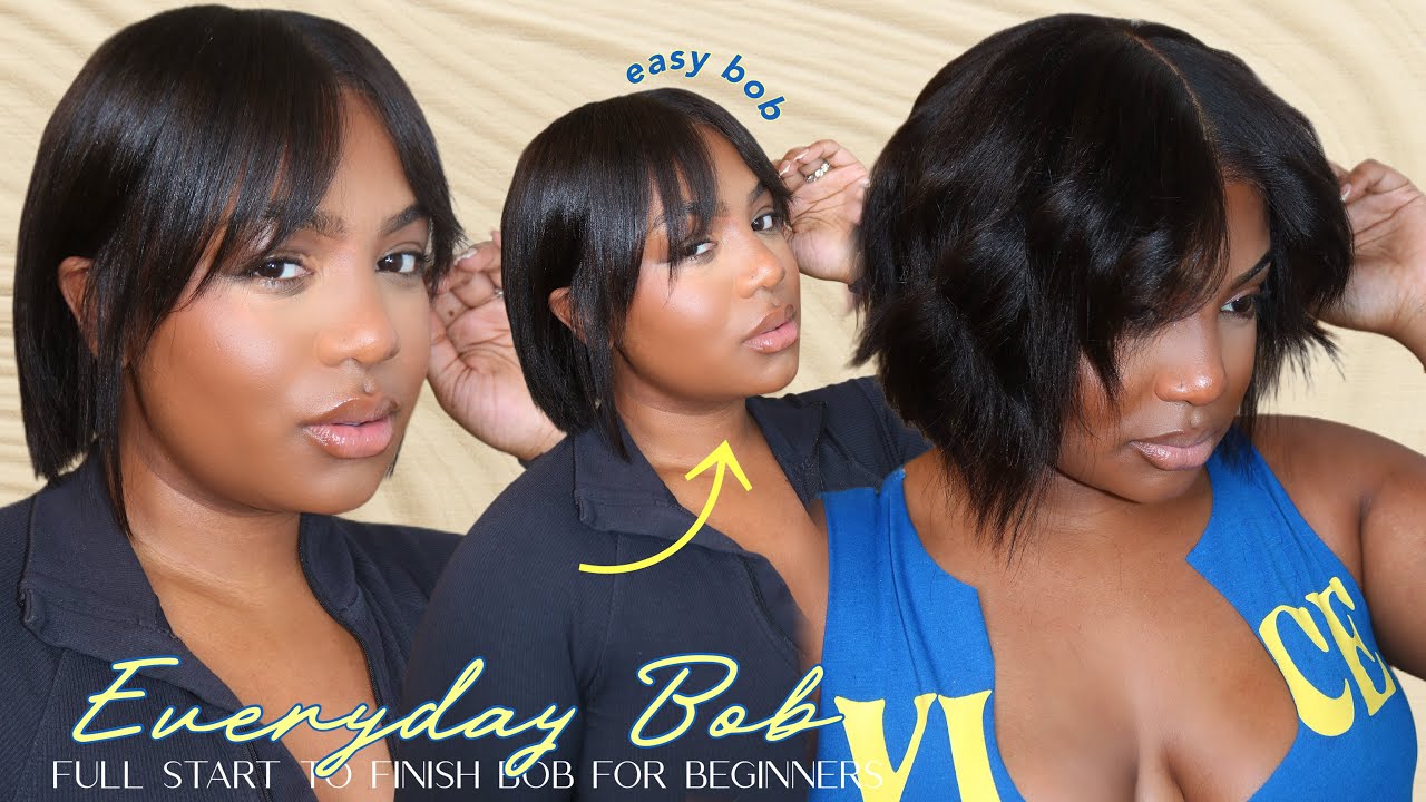 ИДЕАЛЬНАЯ ПОВСЕДНЕВНАЯ МАЛАЗИЙСКАЯ СТРИЖКА ЯКИ-БОБ НА ОСЕНЬ! Установка парика с пробором 13x6 | m...