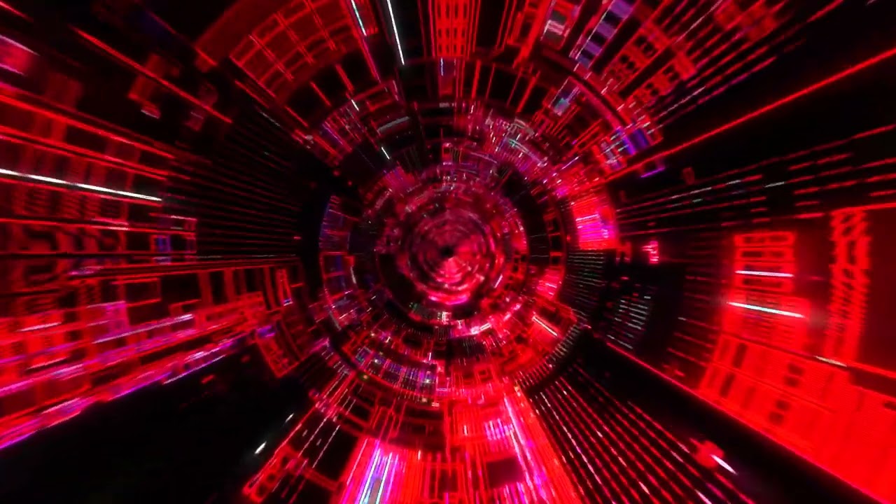 Cyber/Neon Hud Tunnel (Red) | Looping Background | After Effects | 2022